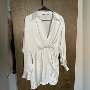 White Silk Zara Dress